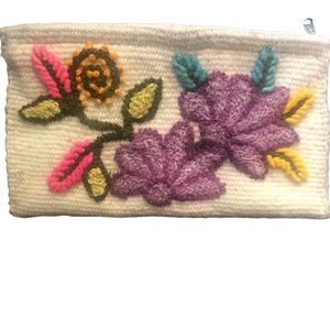 Clutch Pouch Bag - Hand Embroidered-  Made in Peru by Peruvians